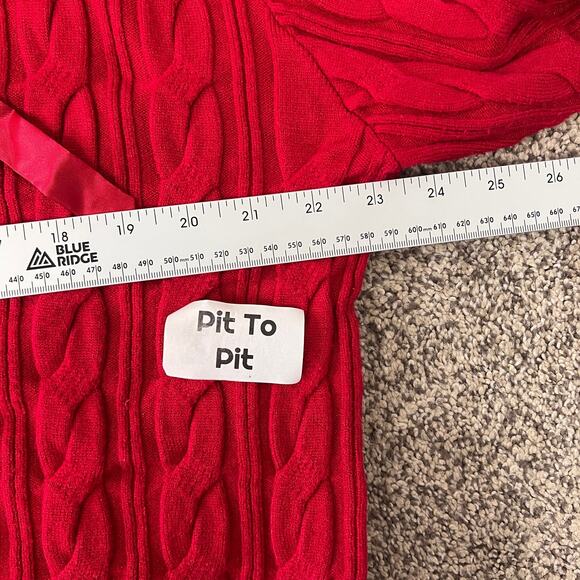 TORRID SLEEP Womens L (0) Red Cable Knit Heavy Warm Cozy Sweater Pullover Hoodie - Picture 8 of 11